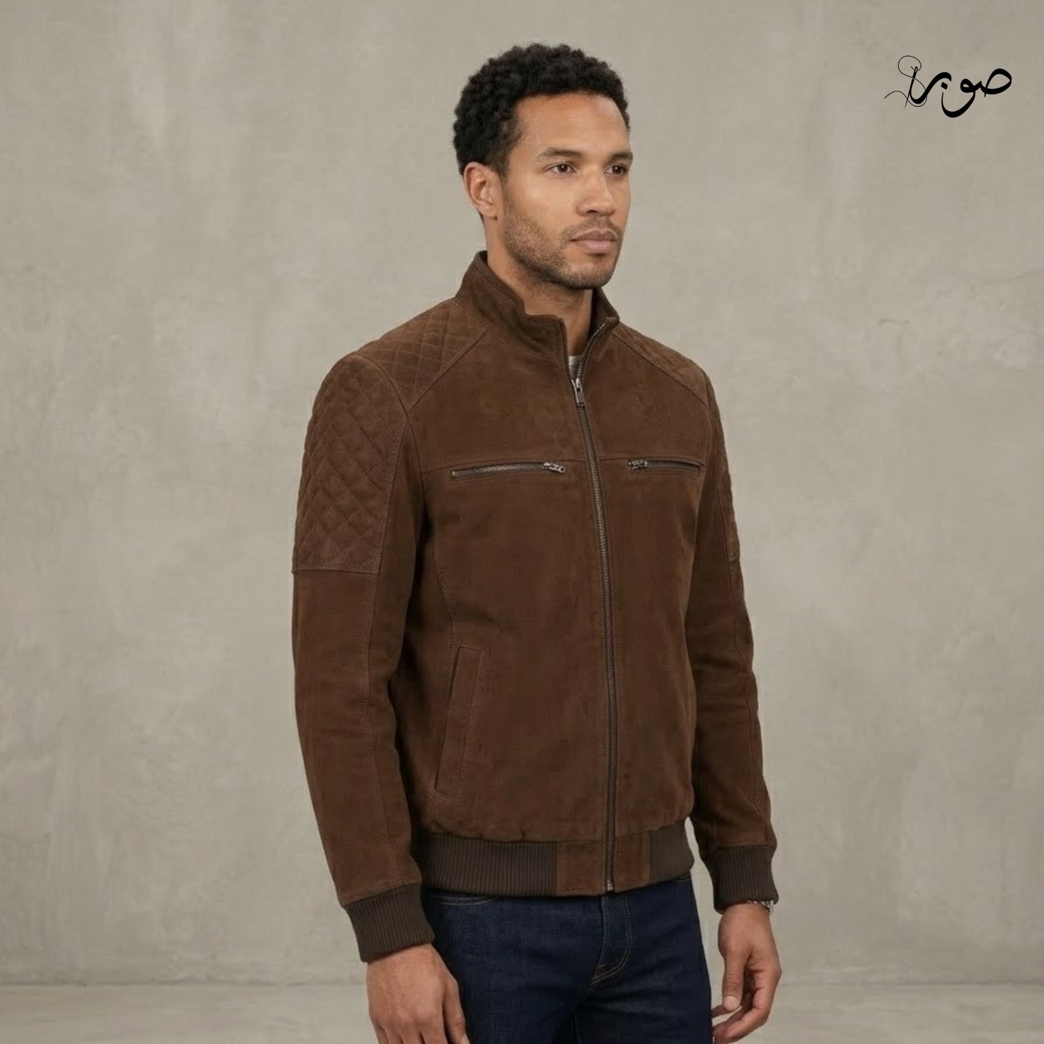 Atlas Brown Biker Jacket - Premium Suede Biker Jacket