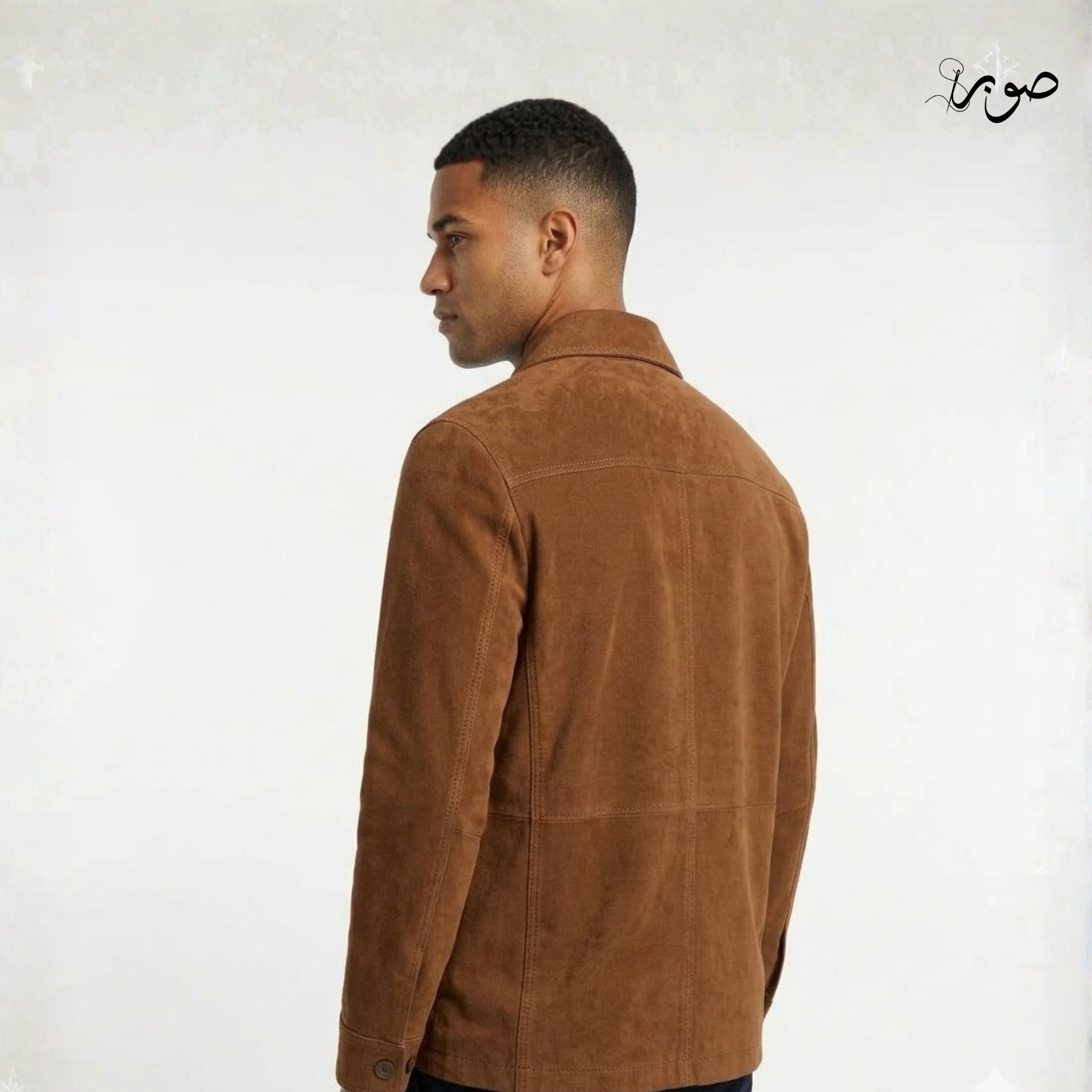 Men's Brown Suede Shirt Jacket - Premium Overshirt with Chest Pockets