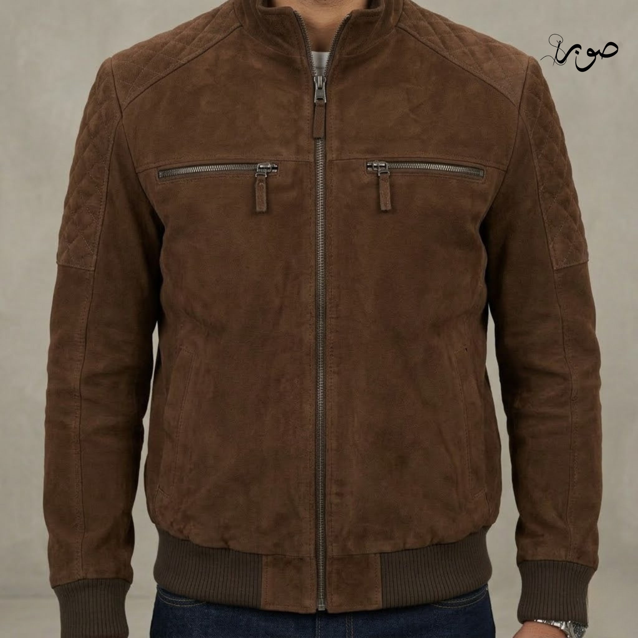 Atlas Brown Biker Jacket - Premium Suede Biker Jacket